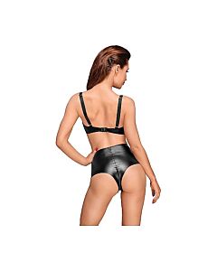 Sujetador efecto mojado con pliegues - negro