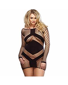 Leg Avenue mini vestido de manga comprida vermelha e preta