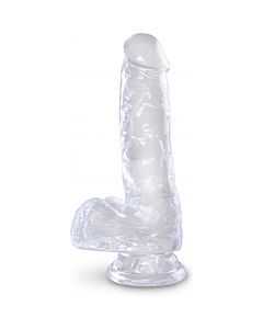 King cock - dildo realista , transparente -13,5 cm