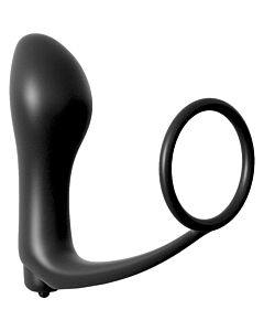 Ligue anel anal vibrador para pénis preto