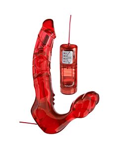 Arnes dupla penetração sem alças com vibrador