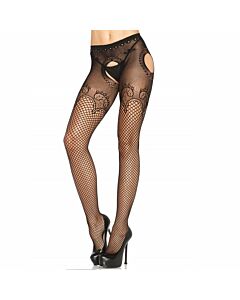 Leg avenue pantie en red bordada negro elegante