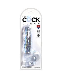 King cock - dildo realista , transparente -13,5 cm