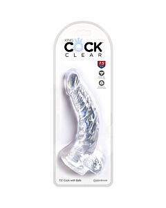 King cock - dildo realista curvado , transparente -16,5 cm