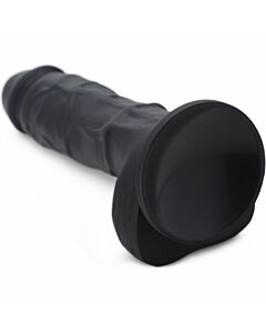 Su, masturbador de silicone com testículos - preto