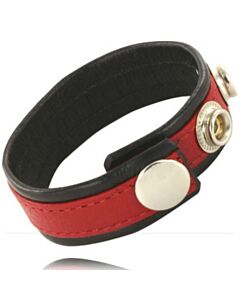 Correia de Pénis em Couro Vermelho e Preto