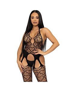 Bodystocking Passadeira Vermelha - Preto