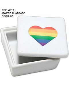 Caixa de Joias Quadrada com Coração LGBT - Diverty Sex