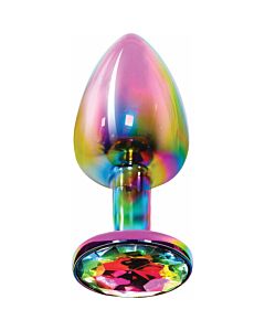 Tampão anal Twilight Booty Jewel médio - Multicolor | Produto erótico de qualidade com joia arco-íris.
