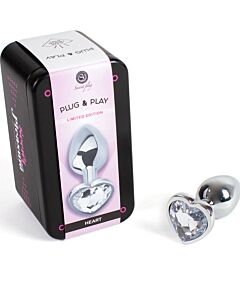 Plug Anal Coração de Cristal - Tamanho S