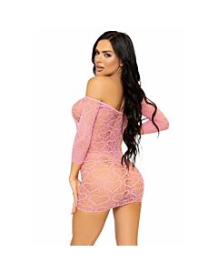 Vestido de Rede Coração Rosa