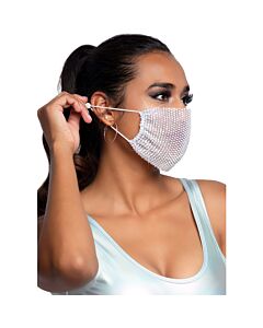 Máscara Rhinestone Harlow - Branco