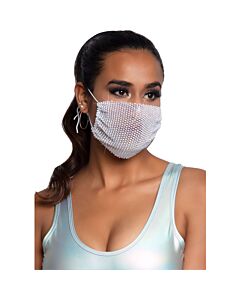 Máscara Rhinestone Harlow - Branco