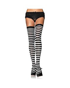 Leg Avenue meias opacas listrado preto-branco