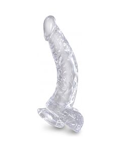 King cock - dildo realista curvado , transparente -16,5 cm