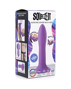 Dildo de silicone delgado e comprimível - roxo