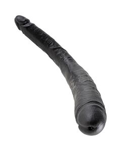Rei dupla galo negro dildo 40,6 cm