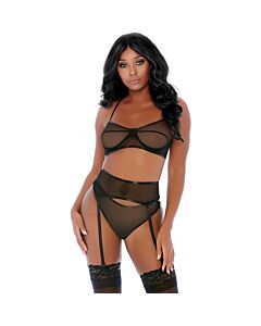 Conjunto Lingerie Contraste Preto