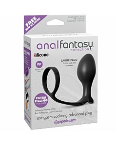 Plug com anel para pénis preto