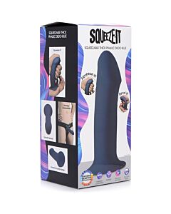 Dildo de silicona espesso comprimível - azul