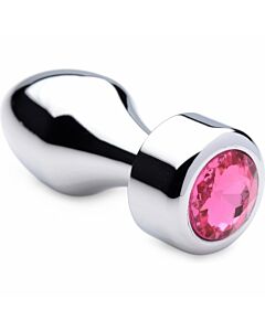 Plugue de metal com pérola rosa - pequeno
