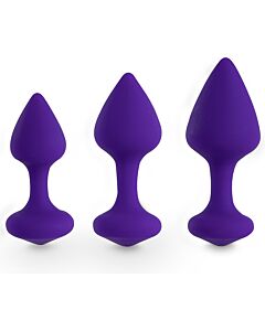 Feelztoys - bibi kit de 3 plugs silicona - morado