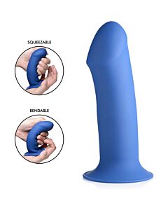 Dildo de silicona espesso comprimível - azul