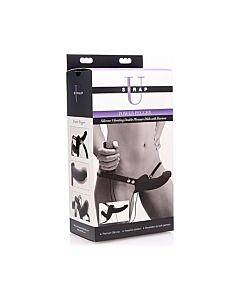 Supreme pleasure arnés con doble dildo vibrador - negro