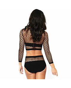 Leg avenue set dos piezas manga larga en red talla unica