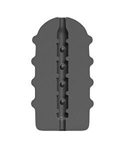 Masturbador All Black Bumpy em TPR, 17 cm - Sex Shop