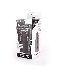 Masturbador All Black Flick 17cm - Sex Shop