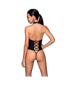 Paixão - Body Nancy Eco Leather L/XL - Body sensual em couro preto