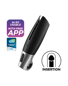 Satisfyer Power Masturbador Preto e Prata - Estimulação Poderosa