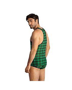 Anais Men - Top Mágico S | Top de Lycra Estampado de Cuadros