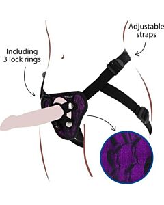 Get Real - Arnês Strap-On Renda Roxo