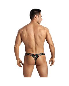 Anais Men Power Tanga M - Estampado de Rosas e Caveiras
