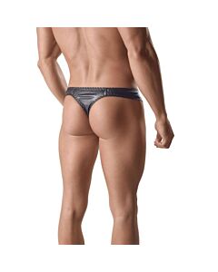 Anais Men - Tanga de Couro Negro Ares