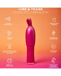 Durex Vibe & Tease - Vibrador Coelhinho Multivelocidade - Resistente à Água - Recarregável por USB