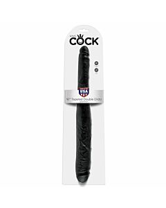 Rei dupla galo negro dildo 40,6 cm