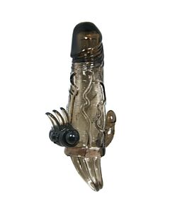 Dança - Capa para pénis anal e vibrador de clitóris Brave Man 16,5 cm preto
