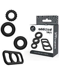 Addicted Toys - Conjunto de 4 Anéis de Silicone para Pênis