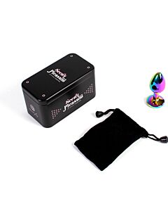 Plug anal multicolor de metal - Secret Play - Sensações prazerosas e orgasmos intensos