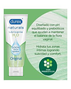 Durex Naturals Gel Lubrificante Íntimo 100% Natural - Prebióticos e pH Equilibrado