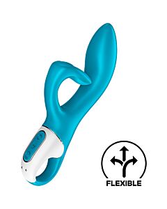 Vibrador Satisfyer Embrace Me Turquesa - Estimulador de Ponto G e Clitóris, Recarregável via USB, Resistente à Água IPX7, Silicone Macio, 2 Motores.