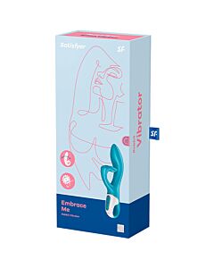 Vibrador Satisfyer Embrace Me Turquesa - Estimulador de Ponto G e Clitóris, Recarregável via USB, Resistente à Água IPX7, Silicone Macio, 2 Motores.