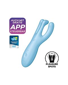 Satisfyer Threesome 4 Connect Azul - Vibrador de Tripla Estimulação!