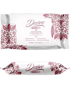 Embalagem de 6 expositores Swiss Navy Desire
Embalagem de 25 lenços íntimos femininos sem perfume.