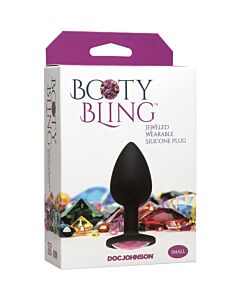 Booty Bling Spade Pequeno Rosa Plug de Silicone com Joias - Estimule visualmente o seu parceiro.