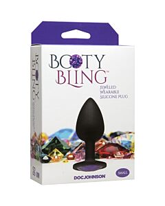 Brilho na bunda - Espada Pequena Plugue de Silicone Usável Roxo com Joias