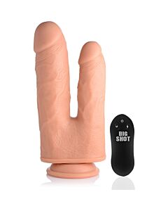 Pénis realístico duplo com vibrador 10 velocidades - Duplo prazer com modo turbo!